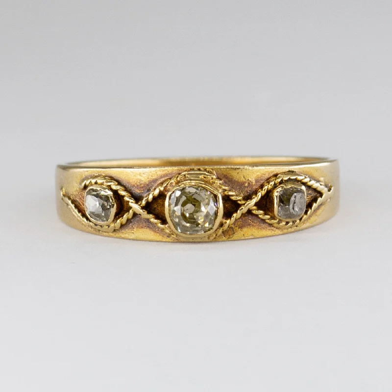 Unmissable Jewelry Clearance – Final Reductions Antique Old Mine Three Stone Diamond Ring | 0.28ctw | SZ 6.25 |