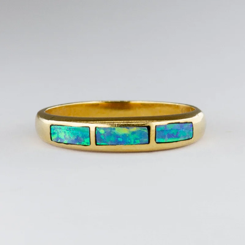 Premium Diamond Jewelry For Unforgettable Moments 18k Opal Inlay Ring | 0.15 ctw | SZ 4.5 |