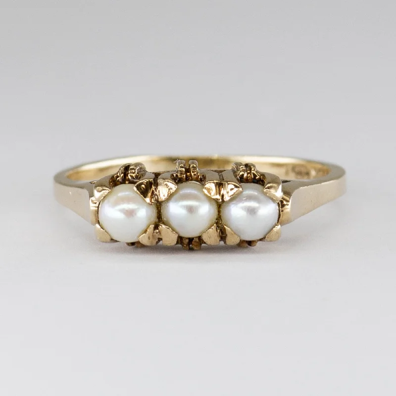 Jewelry Deals That Sparkle – Shop Today Vintage Three Pearl 10k Ring | SZ 7.75 |