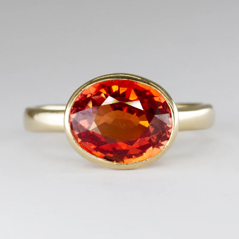 Luxury Jewelry Sale – Sparkle For Less Synthetic Orange Sapphire Cocktail 14k Ring | 2.85ctw | SZ 5.75 |