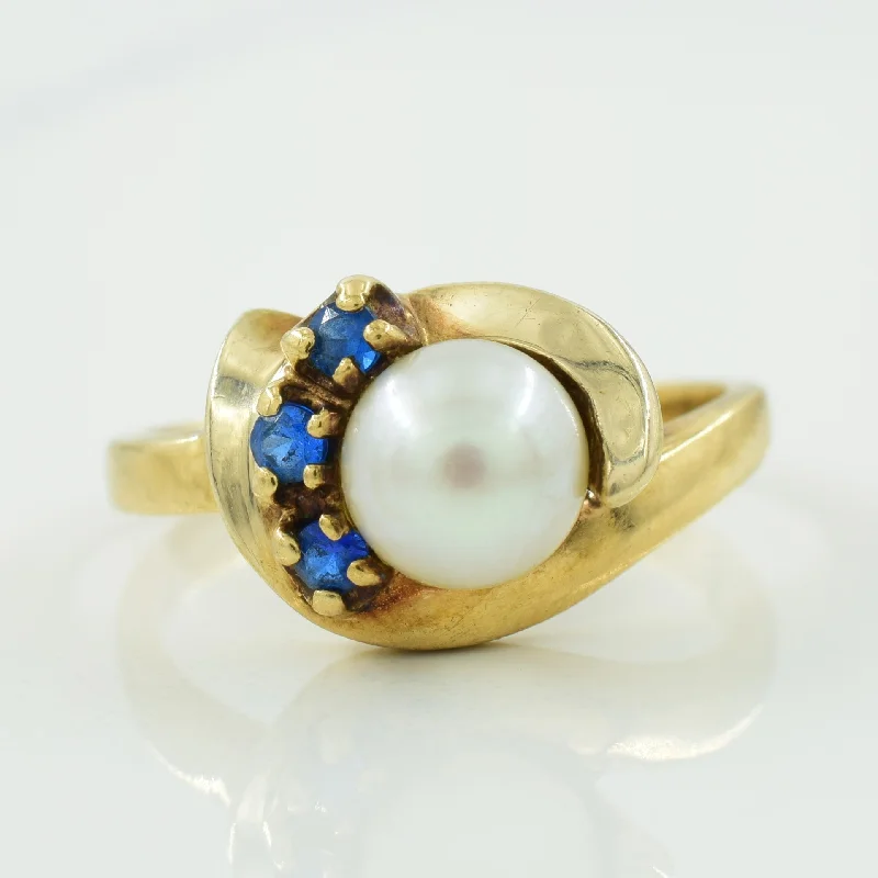 Big Savings On Your Favorite Jewelry Pieces Cultured Pearl & Synthetic Spinel Bypass Ring | 2.00ct, 0.10ctw | SZ 6.75 |