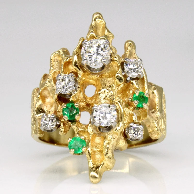 Last Chance To Grab Your Favorite Jewelry At A Discount Diamond & Emerald Abstract Ring | 0.63ctw | SZ 7.25 |