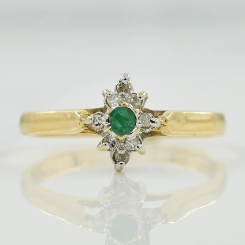 Seasonal Jewelry Deals – Elevate Your Style Diamond & Emerald Ring | 0.06ctw, 0.04ct | SZ 6 | Seasonal Jewelry Deals – Elevate Your Style Diamond & Emerald Ring | 0.06ctw, 0.04ct | SZ 6 |