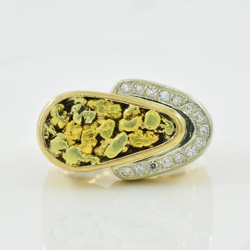 Glamorous Jewelry, Glamorous Deals – Shop Now Diamond & Gold Nugget Ring | 0.14ctw | SZ 7 |
