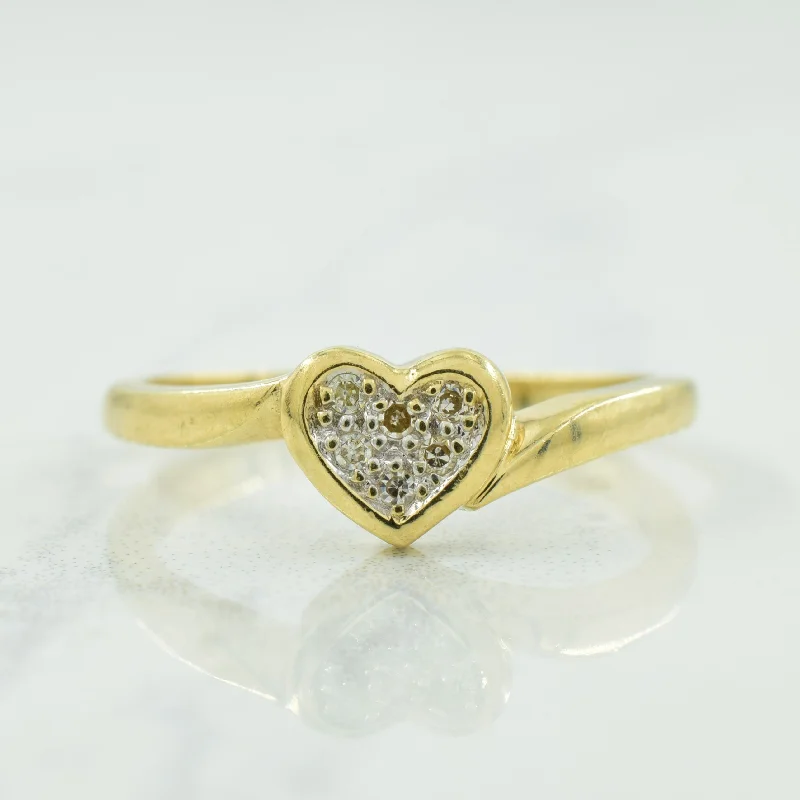 Personalized Jewelry Sale – Meaningful Gifts At Great Prices Diamond Heart Bypass Ring | 0.05ctw | SZ 7 |