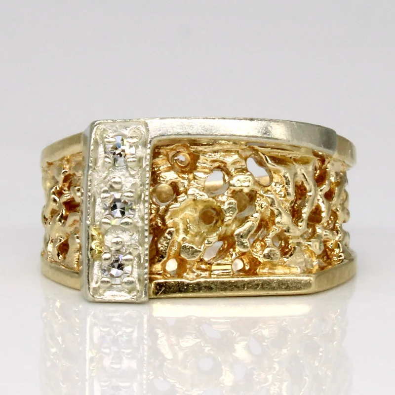 Discounted Jewelry For A Glamorous Look Textured Diamond Ring | 0.03ctw | SZ 4 |