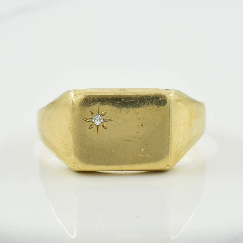 Handcrafted Jewelry Sale – Unique Designs At Low Prices Diamond Signet Ring | 0.01ct | SZ 10.5 |