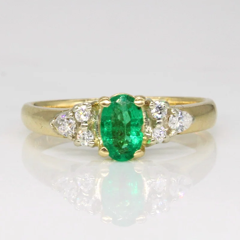 Exclusive Jewelry Sale – Shine For Less Emerald & Diamond Ring | 0.30ct, 0.21ctw | SZ 5.75 |