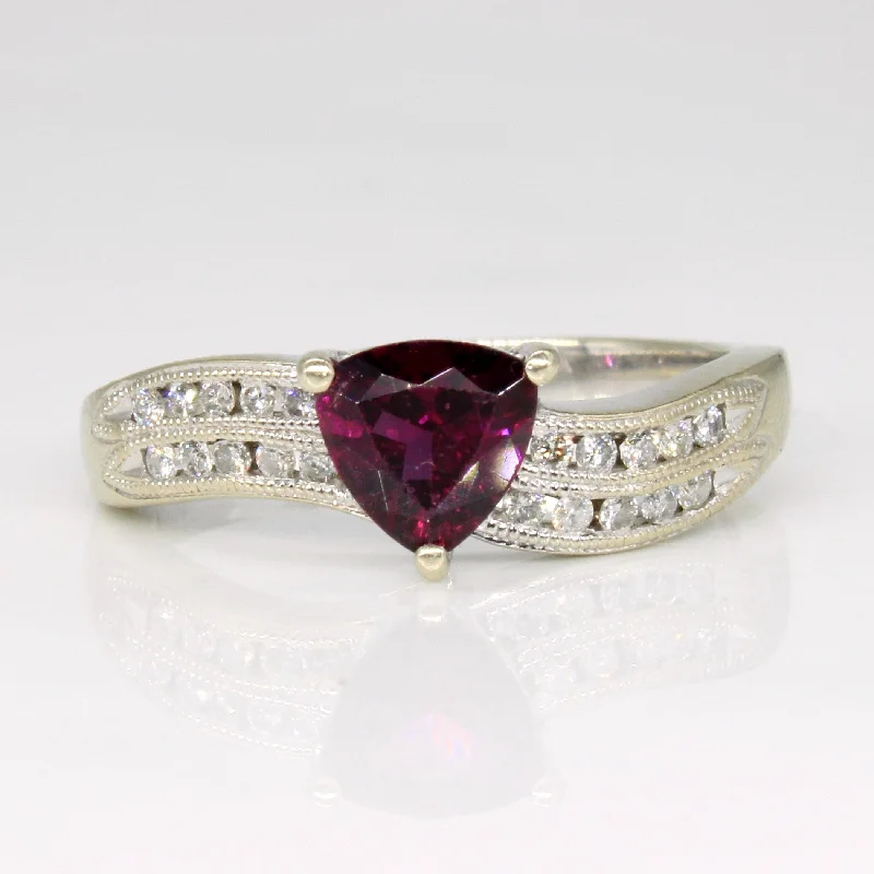 Chic And Stylish Jewelry At Exclusive Prices Garnet & Diamond Waterfall Ring | 0.65ct, 0.10ctw | SZ 6.5 |