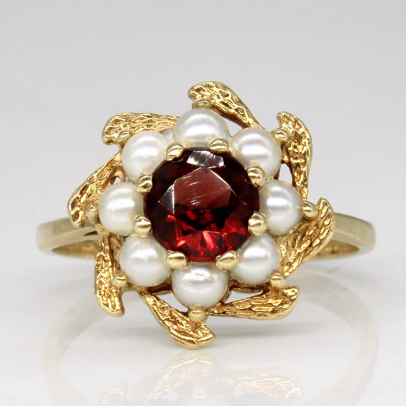 Limited-Time Jewelry Sale – Don't Miss These Deals Garnet & Pearl Cocktail Ring | 0.90ct | SZ 6.75 |