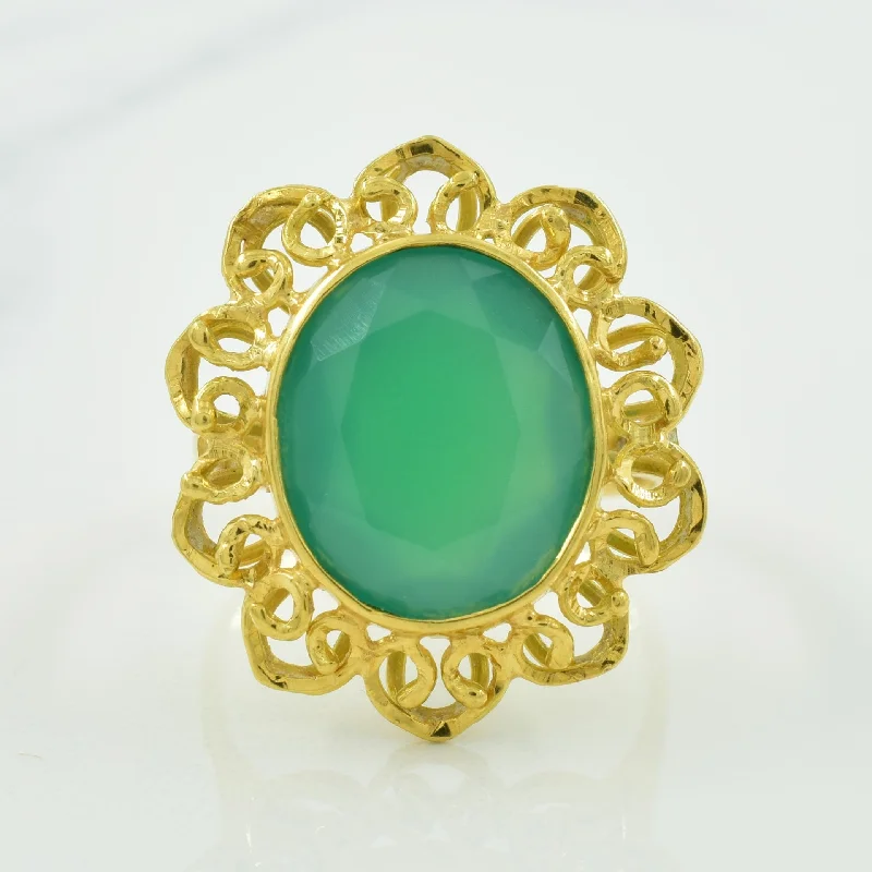 Clearance Sale On High-End Jewelry Collections Green Onyx Cocktail Ring | 4.80ct | SZ 8.5 |