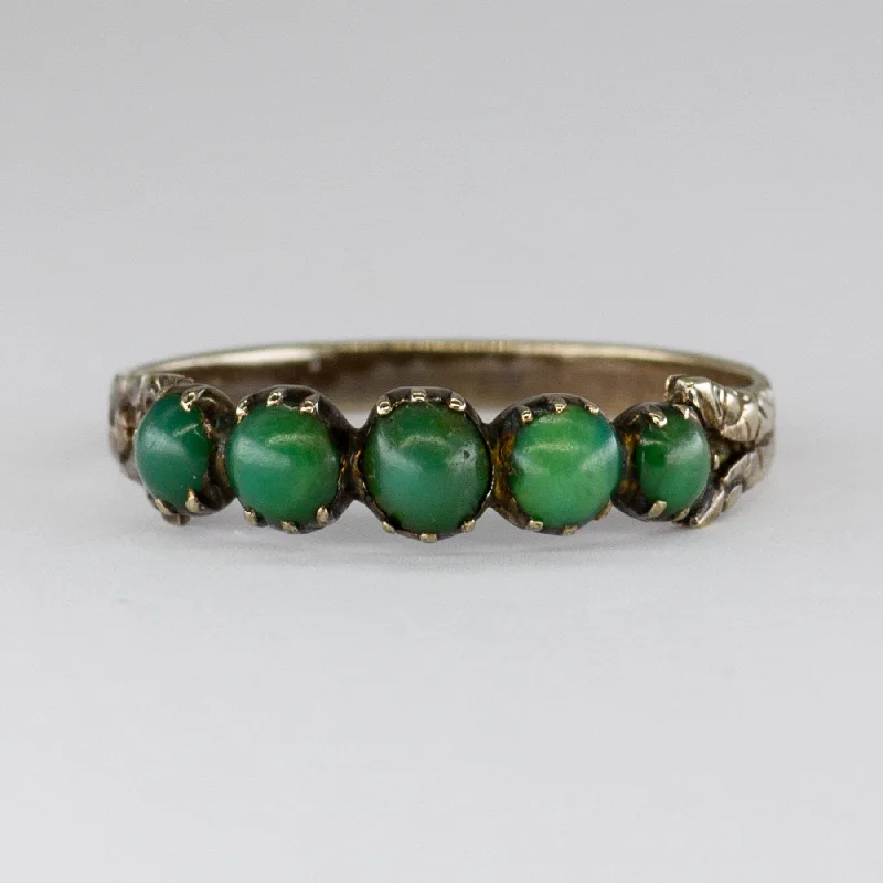 Make Every Moment Shine – Jewelry Discounts Available Vintage Green Turquoise Five Stone Ring | 0.5ctw | SZ 6.25 |
