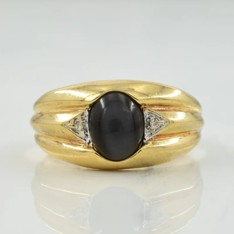 Buy More, Save More On Stunning Jewelry Pieces Hawk's Eye (Glass) & Diamond Ring | 1.50ct, 0.01ctw | SZ 8 |