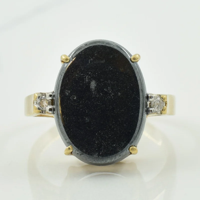 Affordable Glamour – Must-Have Jewelry At Special Rates Hematite & Diamond Cocktail Ring | 7.60ct, 0.05ctw | SZ 8 |