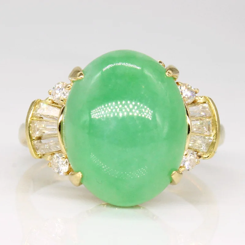 Elegant Designs, Unbeatable Discounts – Shop Jewelry Now Jadeite & Diamond Cocktail Ring | 10.00ct, 0.38ctw | SZ 7.25 |