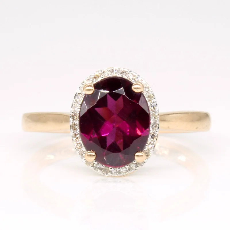 Huge Savings On Timeless Jewelry Collections 'Michael Hill' Garnet & Diamond Halo Ring | 2.10ct, 0.08ctw | SZ 7 |