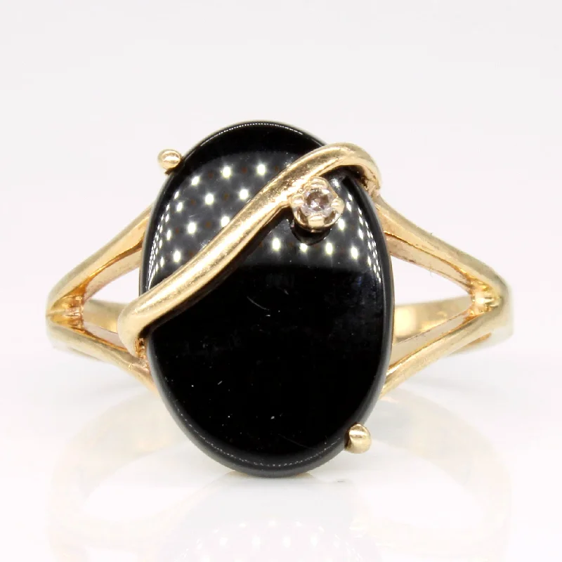 Luxury Jewelry Without The Luxury Price Tag Onyx & Diamond Cocktail Ring | 2.35ct, 0.01ct | SZ 6.75 |