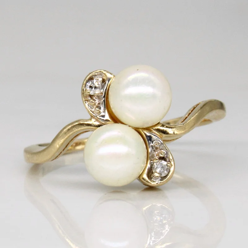 Buy More, Save More – Special Jewelry Discounts Pearl & Diamond Waterfall Ring | 0.02ctw | SZ 6.75 |