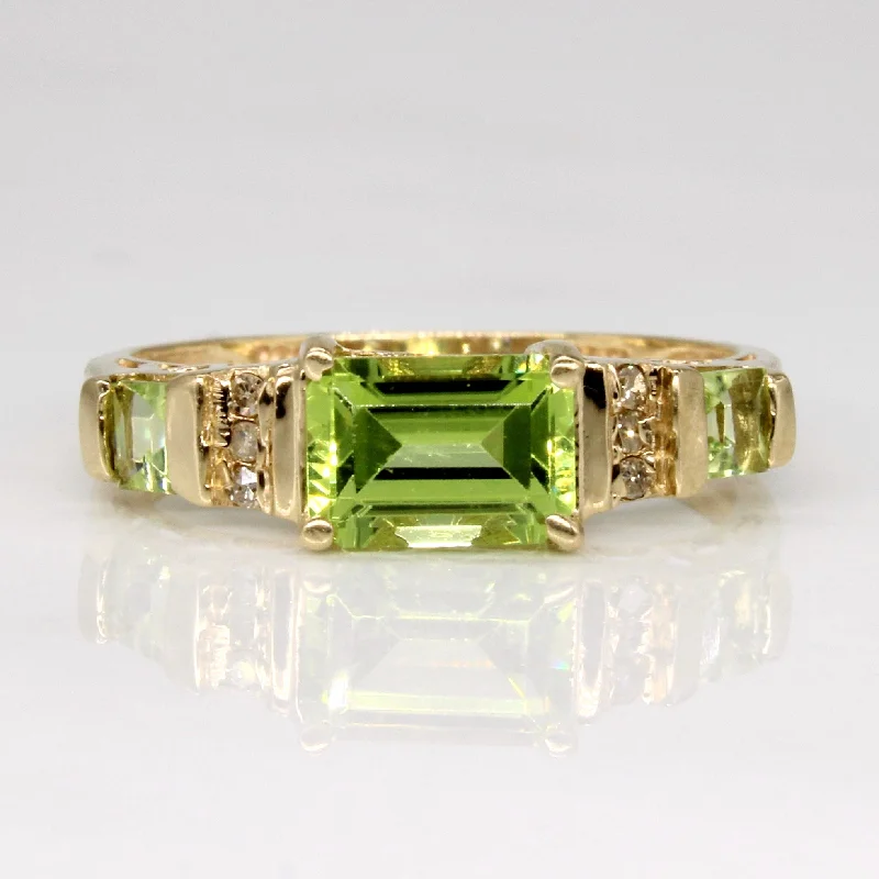 Limited-Stock Jewelry Sale – Shop Before It's Gone Peridot & Diamond Cocktail Ring | 1.40ctw, 0.03ctw | SZ 7 |