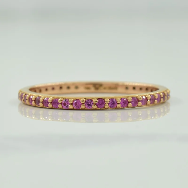 Jewelry Clearance – Final Chance To Save Big Pink Sapphire Eternity Ring | 0.30ctw | SZ 8 |