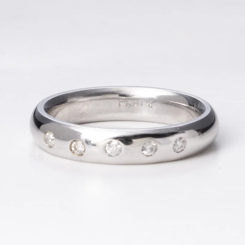 Elevate Your Jewelry Collection With Limited-Time Savings Platinum Flush Set Diamond Ring | 0.11 ctw | Sz 5.75