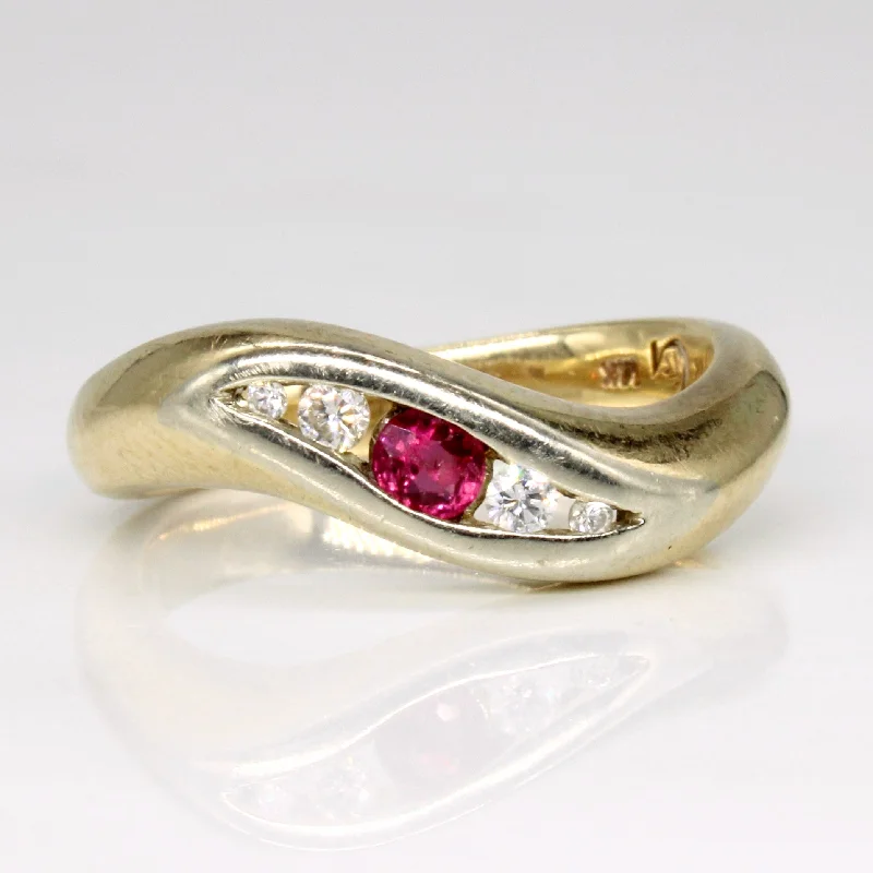 Limited-Stock Jewelry Clearance – Grab Your Favorites Now Ruby & Diamond Waterfall Ring | 0.15ct, 0.09ctw | SZ 6.5 |