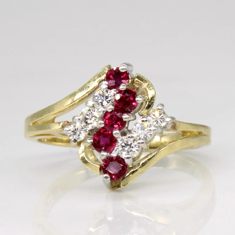 Elegant Jewelry, Affordable Luxury – Shop Now Ruby & Diamond Waterfall Ring | 0.30ctw, 0.18ctw | SZ 6.5 |