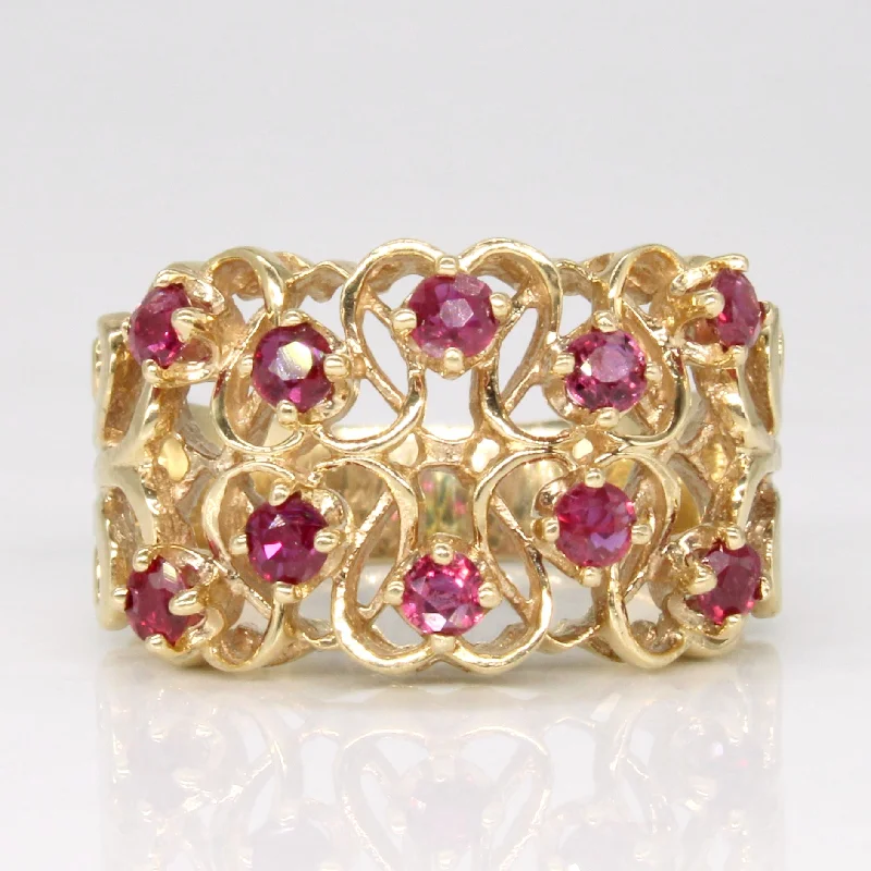 Special Deals On Handcrafted And Designer Jewelry Ruby Lattice Ring | 0.65ctw | SZ 7 |