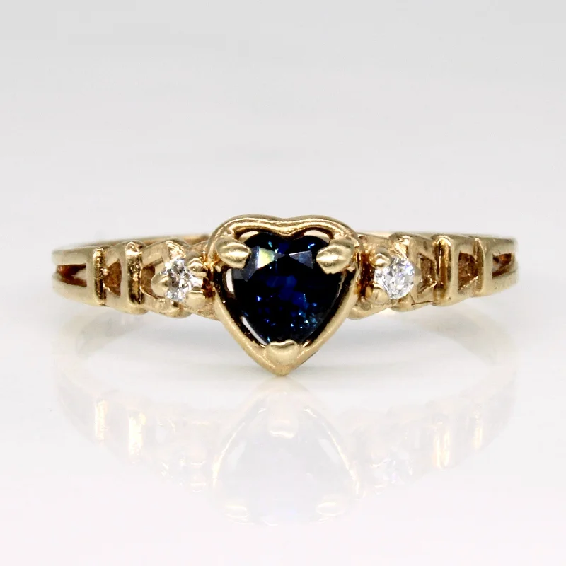 Bestselling Jewelry At Special Promotional Rates Sapphire & Diamond Heart Ring | 0.45ct, 0.03ctw | SZ 5.75 |