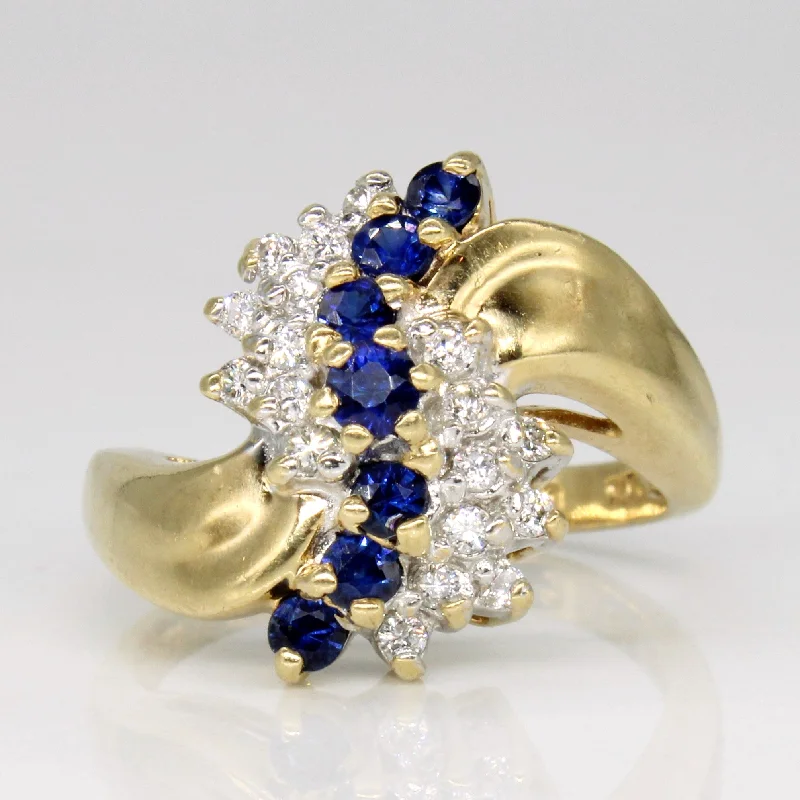 Luxury Meets Affordability – Jewelry Sale Now Live Sapphire & Diamond Waterfall Ring | 0.40ctw, 0.18ctw | SZ 6 |