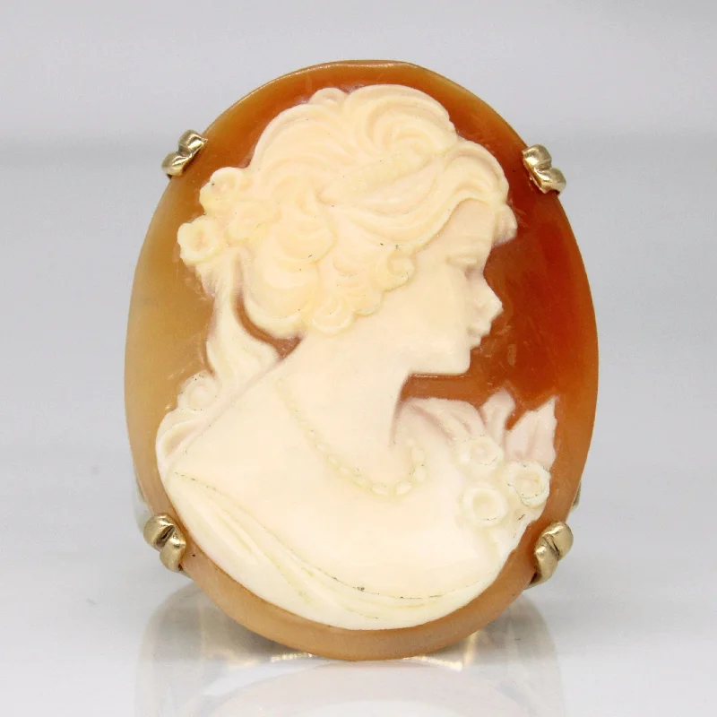 Luxury Jewelry At Unbeatable Discounts Sea Shell Cameo Cocktail Ring | 13.00ct | SZ 9.75 |