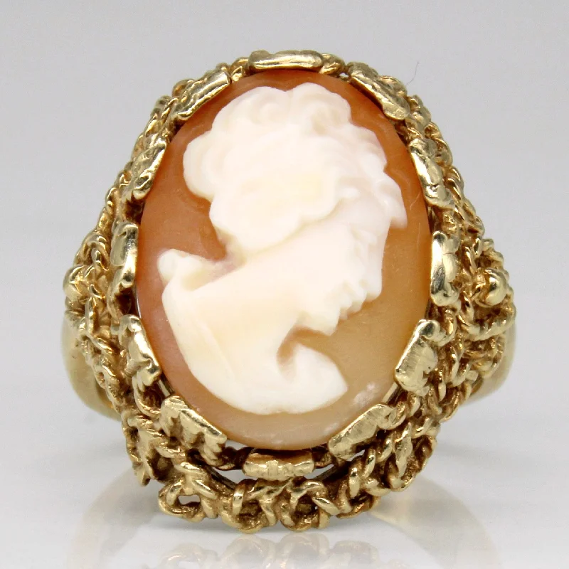 Exclusive Jewelry Sale Event – Shop Now Sea Shell Cameo Cocktail Ring | 4.80ct | SZ 6.5 |