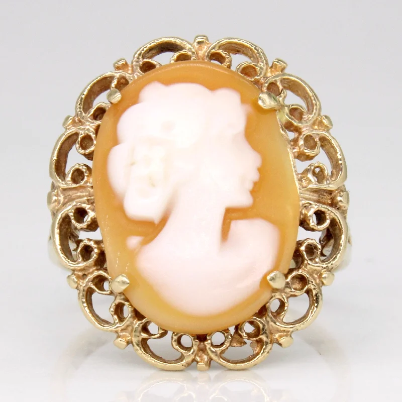 Must-Have Jewelry Pieces At Reduced Prices Sea Shell Cameo Ring | 2.70ct | SZ 6.75 |