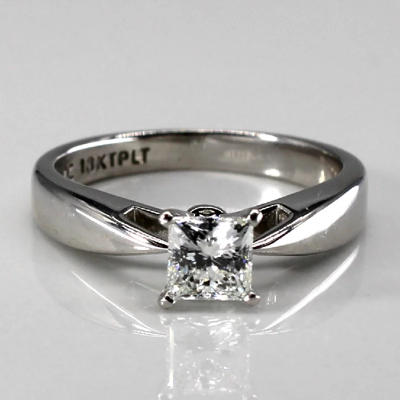 Don't Miss Out – Shop Elegant Jewelry For Less Solitaire Square Cut Canadian Diamond Engagement 18k Ring | 0.55ct VS1 I | SZ 5.75 |