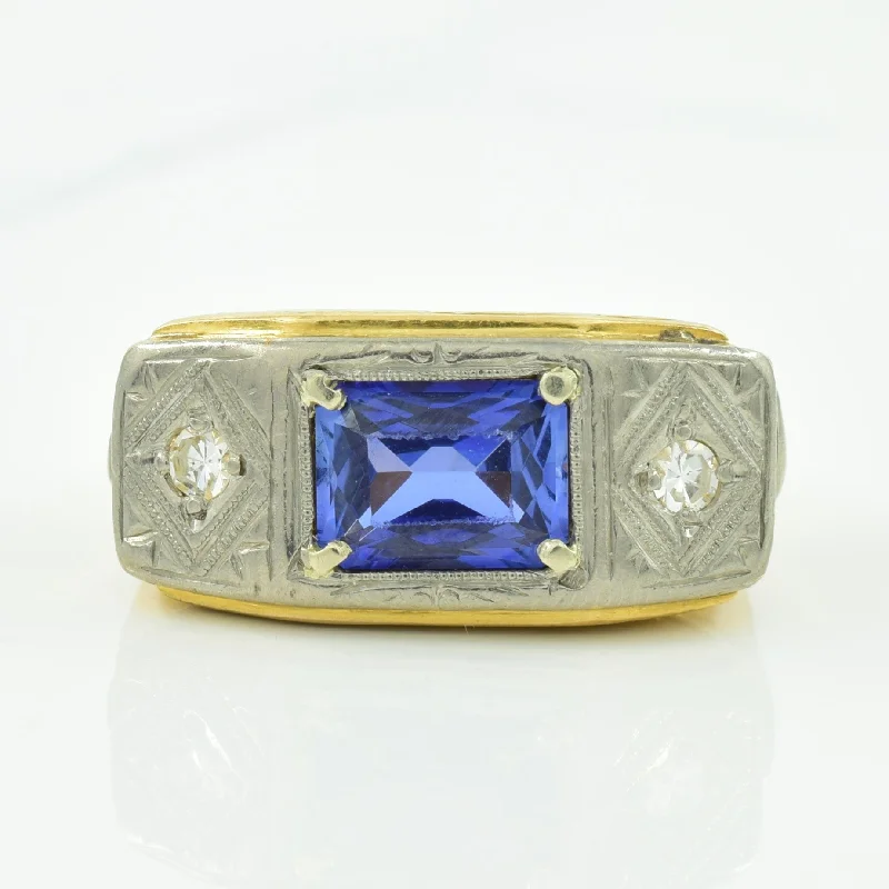 Shop Dazzling Rings, Earrings, And More At Special Discounts Synthetic Blue Sapphire & Diamond Ring | 2.00ct, 0.09ctw | SZ 8 |