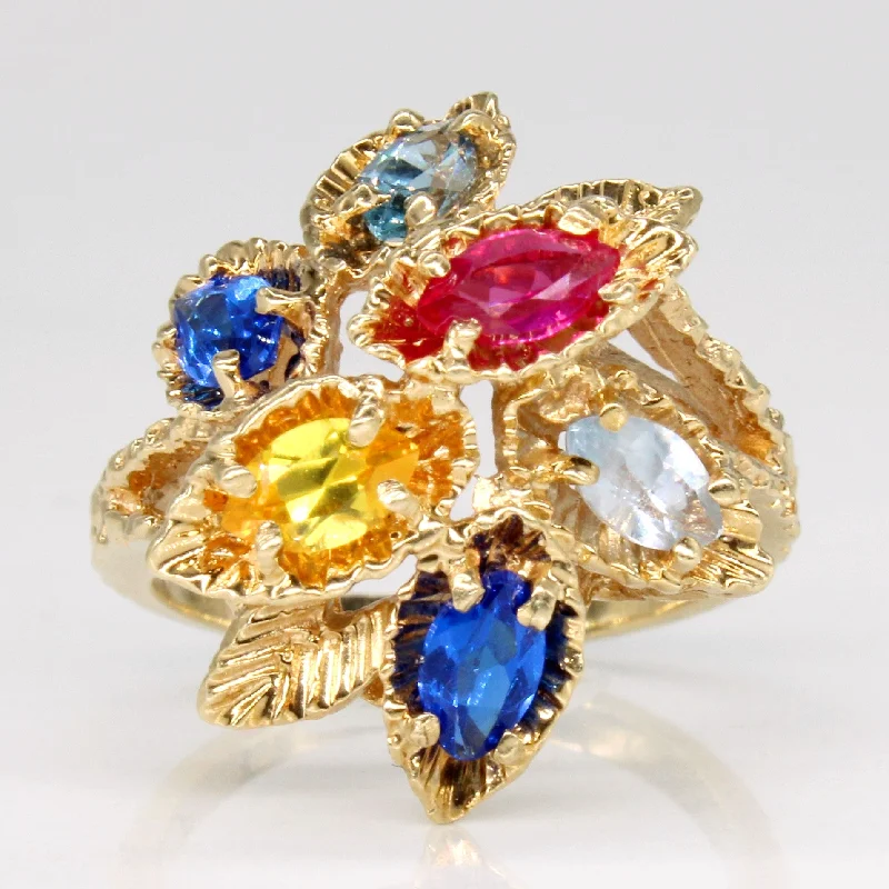 Shop High-Quality Jewelry At Jaw-Dropping Discounts Synthetic Multi Gem Cocktail Ring | 1.20ctw | SZ 4.75 |