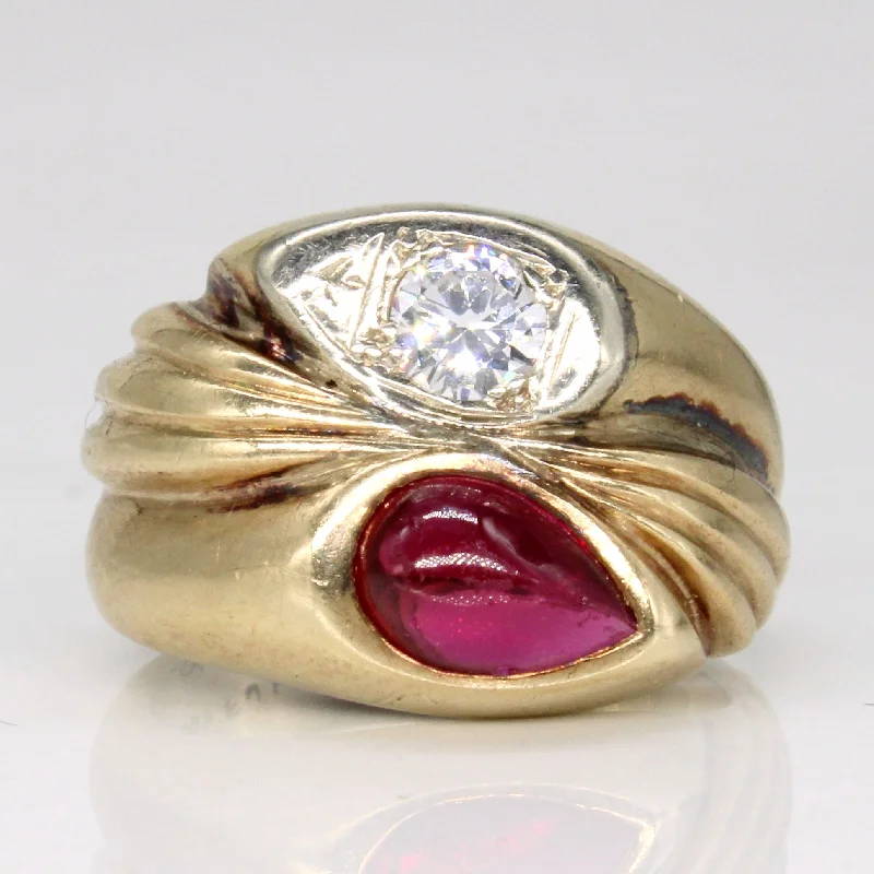 Affordable Luxury Jewelry For Every Occasion Synthetic Ruby & Diamond Ring | 2.00ct, 0.40ct | SZ 7.5 |