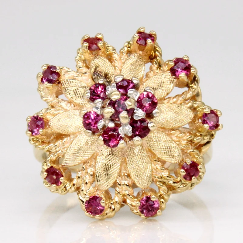 The Biggest Jewelry Sale Of The Year Is Here Synthetic Ruby Flower Cocktail Ring | 0.75ctw | SZ 5.5 |