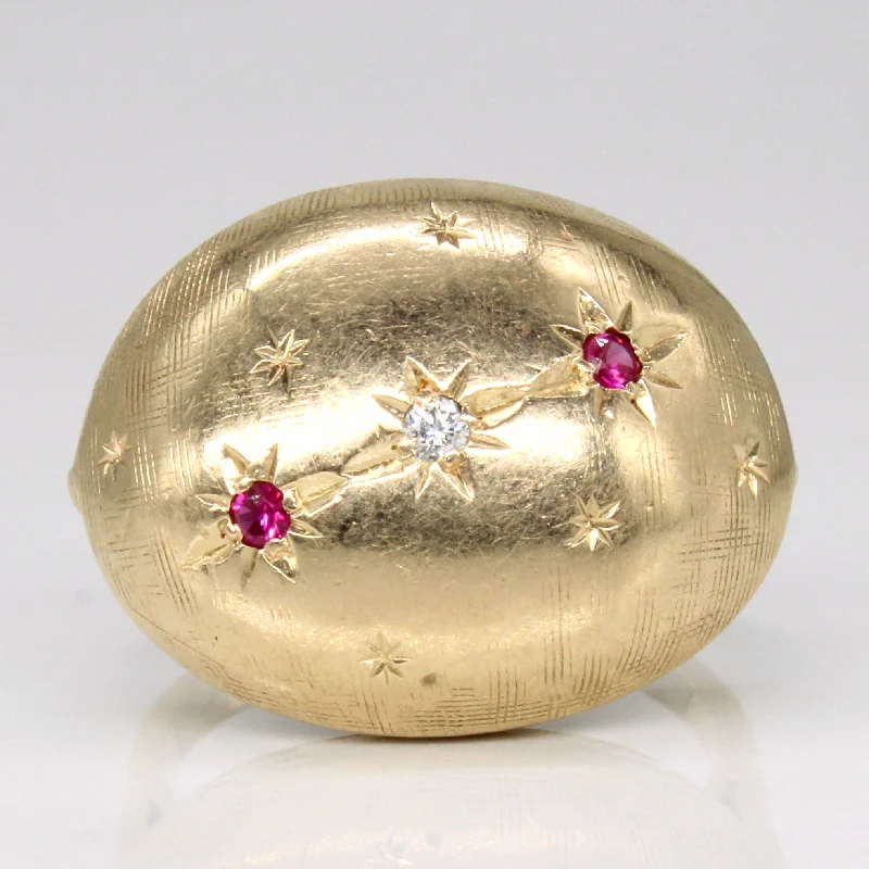 High-End Jewelry, Now More Affordable Than Ever Synthetic Ruby & Natural Diamond Night Sky Ring | 0.05ctw, 0.02ct | SZ 5.5 |