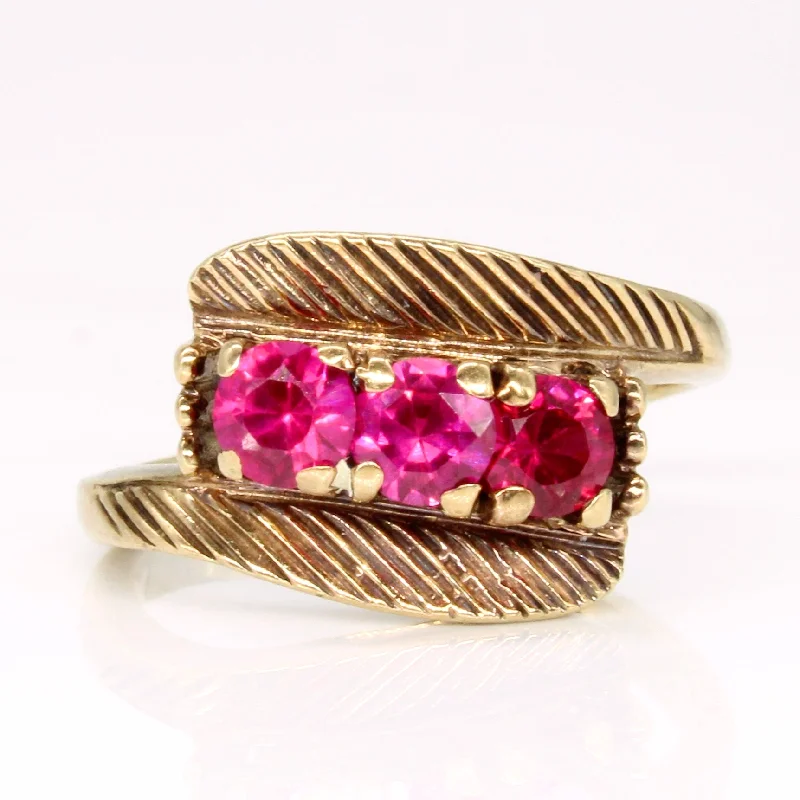 Seasonal Jewelry Deals – Elevate Your Style Synthetic Ruby Waterfall Ring | 1.20ctw | SZ 6 |
