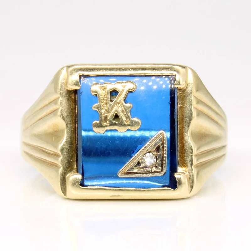 Trending Jewelry Styles Now At Limited-Time Discounts Synthetic Spinel & Diamond 'K' Initial Ring | 3.00ct, 0.01ct | SZ 10 |