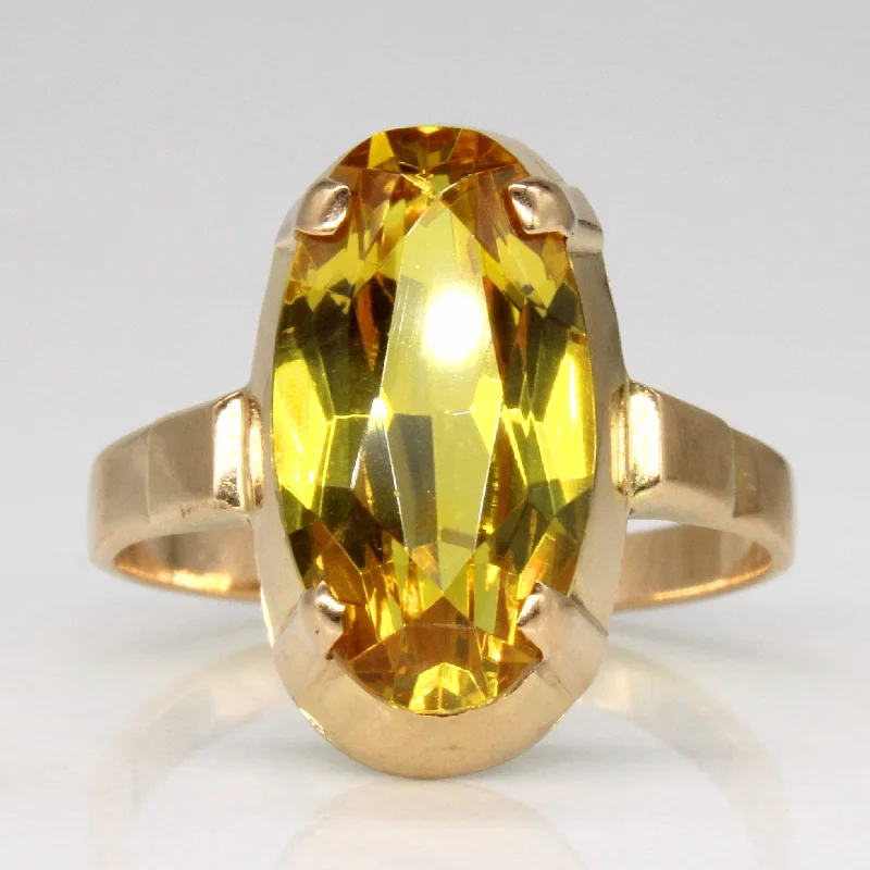 Shop Dazzling Jewelry At The Best Prices Synthetic Yellow Sapphire Cocktail Ring | 4.95ct | SZ 7.25 |