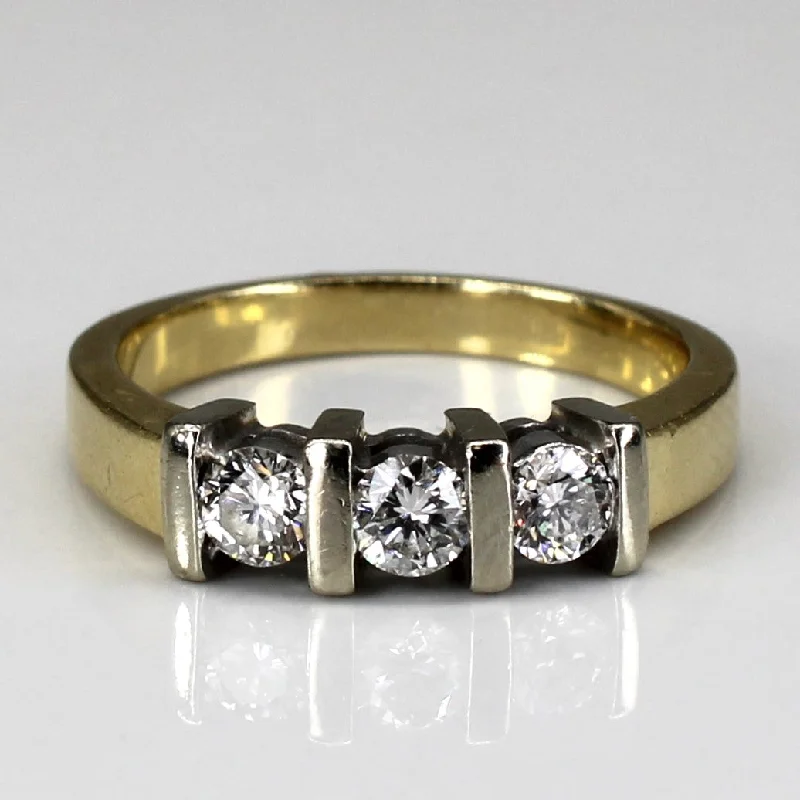 Unmissable Deals On Handmade Jewelry Collections Tension Set Three Stone Diamond Ring | 0.51ctw | SZ 7 |