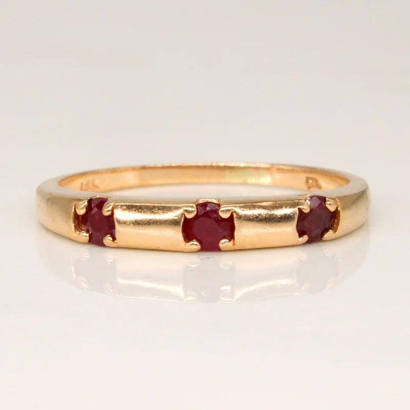 Jewelry Sale Bonanza – Grab Your Sparkle Now Three Stone Ruby Ring | 0.30ctw | SZ 7.25 |