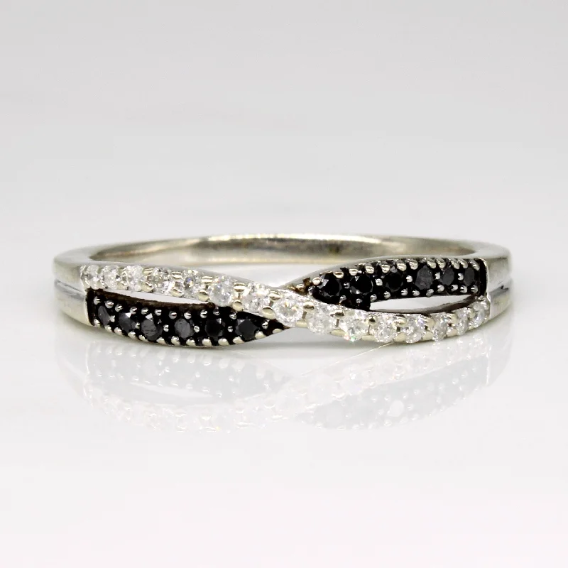 Elegant Jewelry, Exclusive Prices – Shop Now White & Black Diamond Waterfall Ring | 0.15ctw, 0.12ctw | SZ 9 |