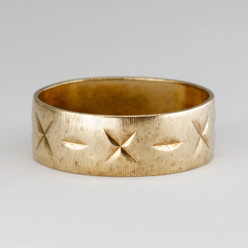 Celebrate With Sparkle – Jewelry Sale Now Live Vintage 10k Engraved Yellow Gold Band | SZ 6.25 |