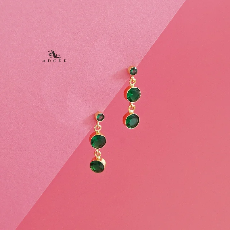 The Ultimate Jewelry Sale – Shop Premium Styles Anasuya Golden Tri Glossy Stone Earring