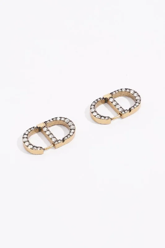 Shop Stylish Jewelry Now And Save Big Christian Dior Womens CD Crystal Earrings Base Metal / Faux Crystal