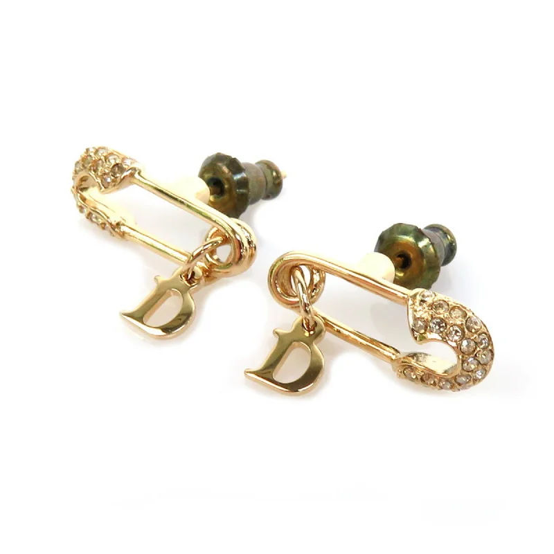 Modern Jewelry At Exclusive Discounts – Shop Today CHRISTIAN DIOR Earrings Metal/Rhinestone Gold Women's