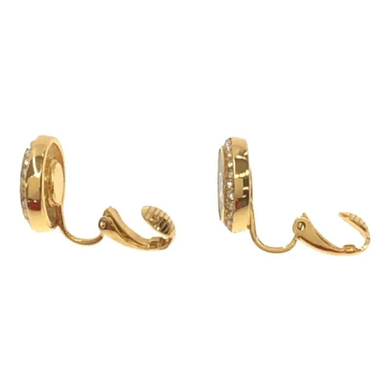 Handcrafted Jewelry Sale – Unique Designs At Low Prices CHRISTIAN DIOR Logo Earrings Gold Stone Small Black Women's Accessories